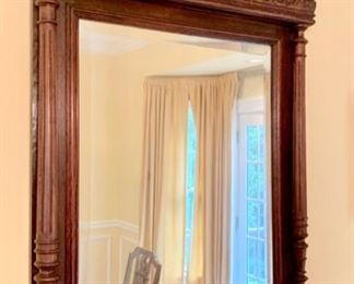 34. Beveled Mirror w/ Carved Frame (32" x 52") (as is)