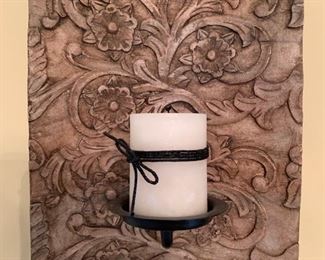 37. Pair of Carved Candle Sconces (13" x 17")