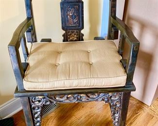 52. Pair of Asian Chairs w/ Gilt Accent