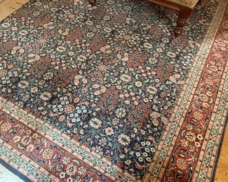 49. Hand Knotted Botanical Rug (10'5" x 9')