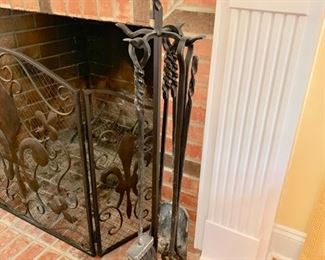 48. Wrought Iron Fireplace Tools
