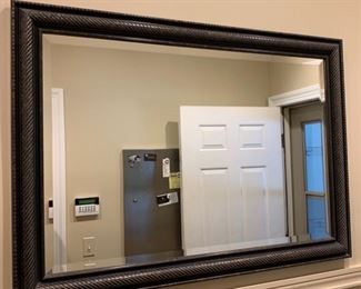 62. Beveled Mirror w/ Rubbed Black Frame