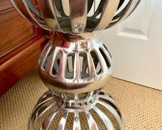 69. Silver Metal Side Table (14" x 20")