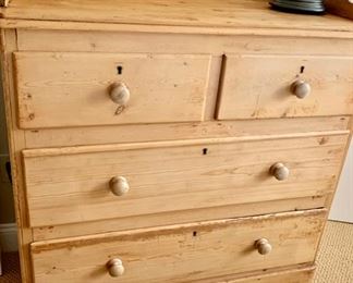 75. Antique Pine 4 Drawer Dresser (38" x 19" x 45")