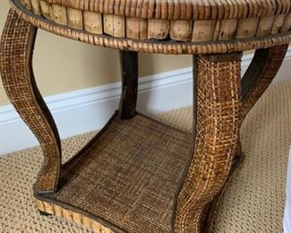 85. Rattan Side Table (16" x 18")