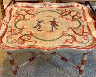 104. Hand Painted Tray Top Table (31" x 26" x 20")