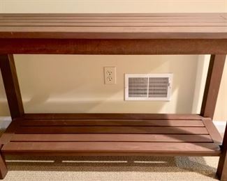 107.Teak Stained Console Table