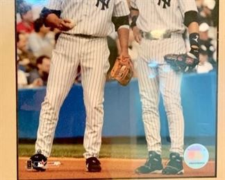 109. NY Yankees Photo Collage Mickey Mantle and Roger Maris; Lou Gehrig and Babe Ruth; Alex Rodriguez and Derek Jeter (34" x 20")