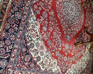 79. Black, Tan, Burgundy Oriental Area Rug (8'x 10')
