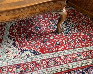 80. Burgundy & Blue Oriental Area Rug (4' x 6')