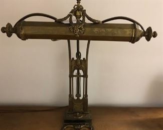 Solid Brass Art Deco Piano Lamp
