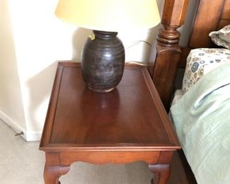 Queen Anne style side table with raised lip
