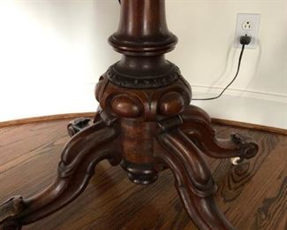 base of oval walnut table