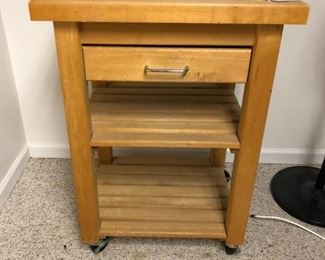 butcher block rolling cart