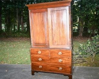 2. Nice Antique c.1840s Federal Style Mahogany Storage Cabinet