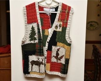 35. Womens Hand Knitted Sweater Vest by Designer ROBERT SCOTT