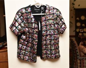 39 Womens MICHAEL SIMON Multi Colored Sequin Jacket Size M