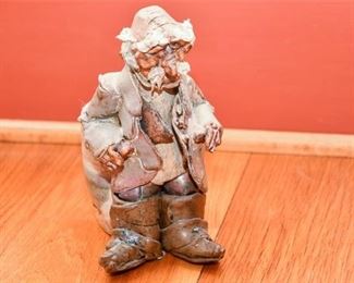 Ceramic Character Old Traveler Figurine