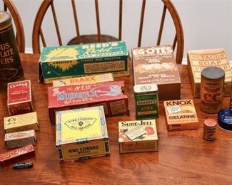 Mixed Lot Antique Kitchen Household Boxes Tins