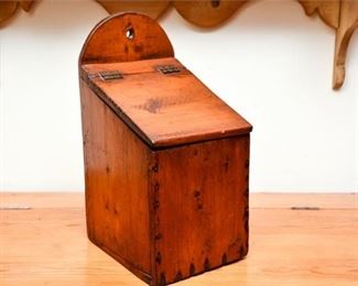 Nice Antique Pine Wood Wall Mount Storage Box