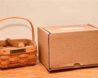 Collectible LONGABERGER Mini Basket wCorn Mug wBox