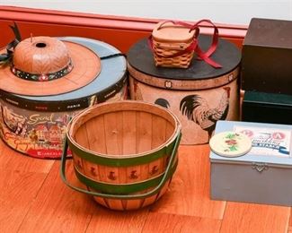 Group Lot Decorative Storage Boxes Longabereger Baskets