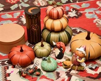 Halloween Holiday Crafted Pumpkins  Decorations
