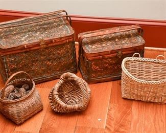 Mixed Lot Wicker Crafted Baskets
