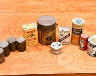 Nice Mixed Collection Antique Vintage Kitchen Product Tins