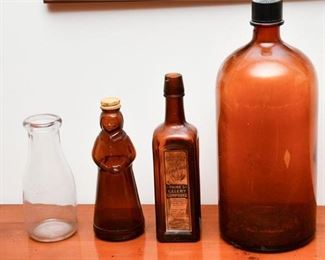 Selection Antique Bottles w1880s Compound  Brown Medicine