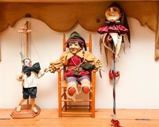 Three 3 Decorative Childrens Toy Puppets