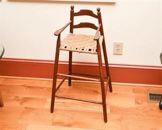 Very Nice Antique SHAKER Style Childrens High Chair Doll Display