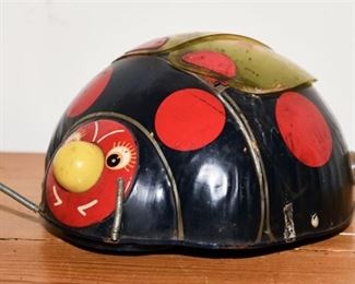 Vintage Japan Battery Operated Tin LADYBUG Toy