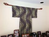 Wonderful kimono with teak wall mounted rack!