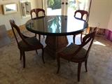 Black marble pedestal table!