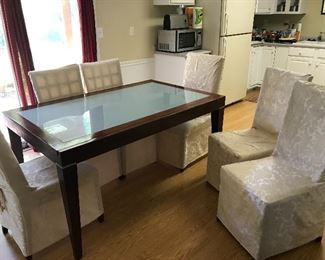 #4 Dining Table w/ leaf,  and Six Chairs $125