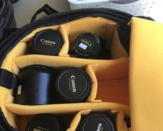 All types of canon professional lenses 