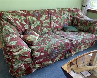 Couch Italian leather with custom high end upholstery