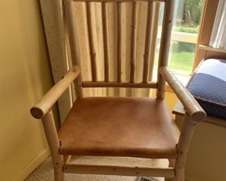 Oak Chair with leather seat