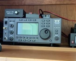 HAM radio equip incl. Ten-Tec Jupiter (with the remote keypad/knob), Icom ic703, MFJ Versa Tuner II, Astron SS-25M, Bencher BY-1 iambic paddles not pictured Force 12 C31XR TriBander Yagi antenna