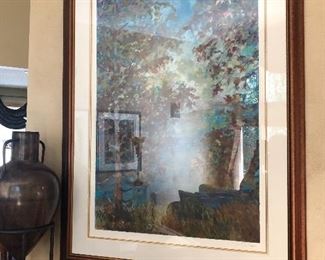 Signed Traeger Original Landscape Artwork 35” x 47.5” Overall Size