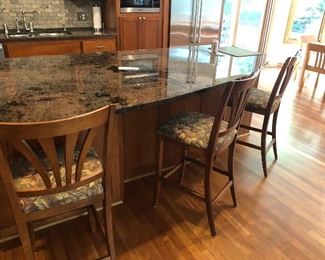 Custom Upholstered Wood Bar Stools