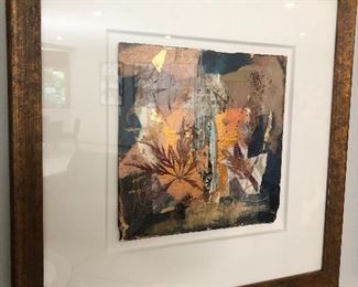 Signed Marlene Lenker Framed Abstract Collage