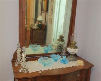 vintage oak dresser and mirror