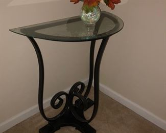 iron demi lune lamp table