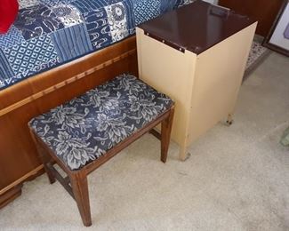 Bench, File Cabinet