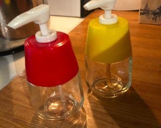 catsup and mustard dispensers! Keep it cool looking on the picnic table.