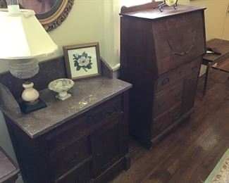Marble top chest ,desk