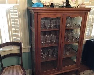 Straight glass china cabinet