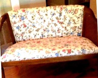 1970s settee with caned sides